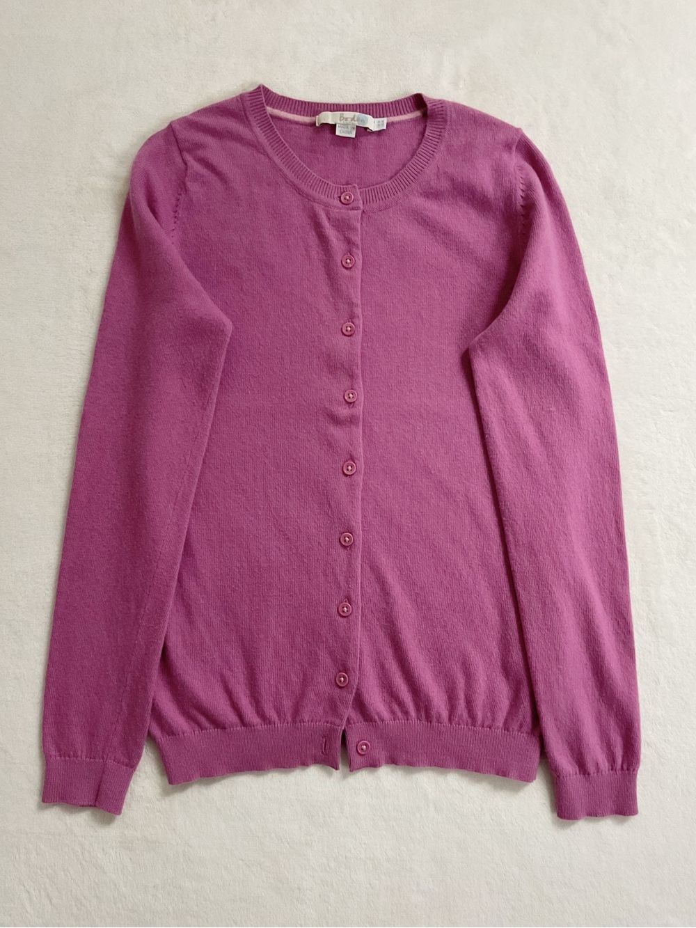 Boden Pink Cotton Cashmere Blend Crewneck Cardigan Size 4